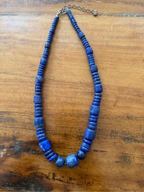 Lapis Blue Beaded Statement Necklace